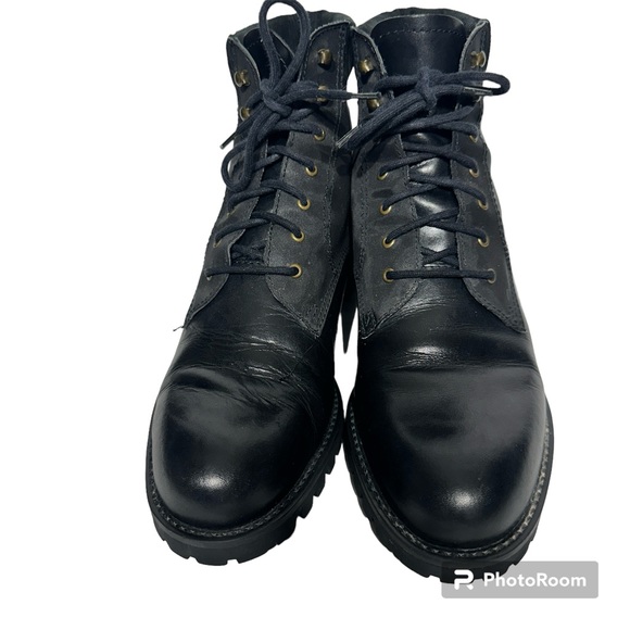 ENZO ANGIOLINI Black Leather Ankle Booties Women's Lace Ups - Picture 5 of 10